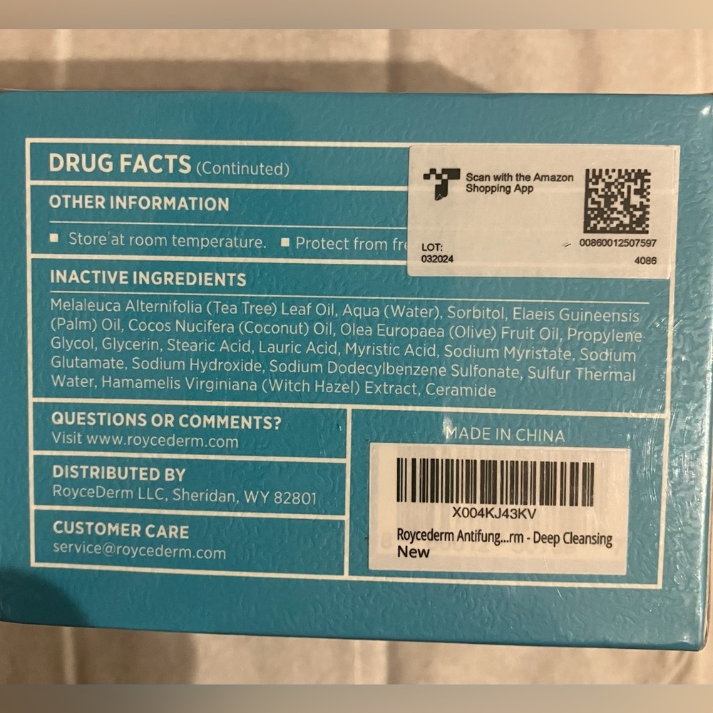 RoyceDerm antifungal soap with Tolnaftate 1.0%  2 Bars NWT - Picture 3 of 10